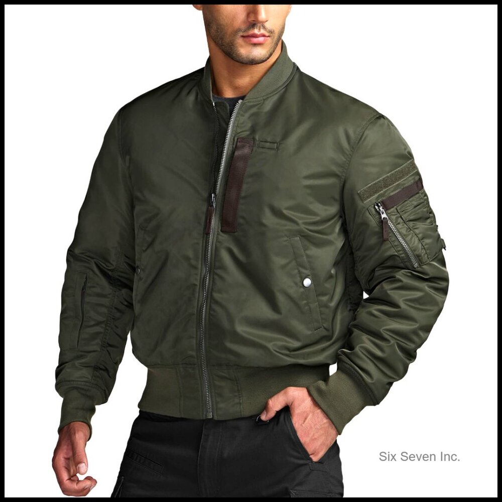 Casual Bomber Jacket Quilted Padded Windbreaker Lightweight Water Resistant